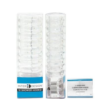 Interdesign iDesign Clear Plastic Shower Hooks 12 pk 76820